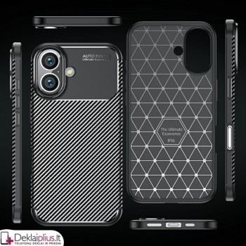 Carbon guminis dėklas - juodas (Apple iPhone 17)